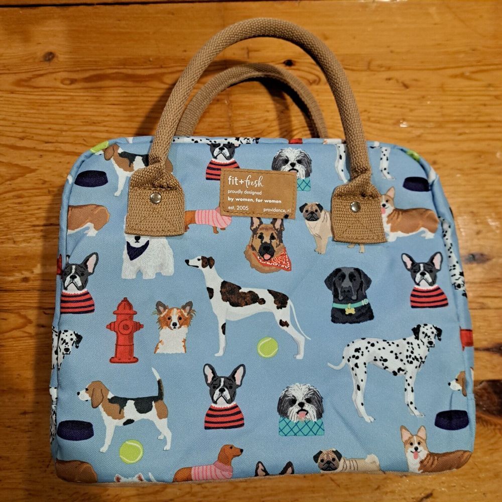 Fit & Fresh Bloomington Dog Breeds Lunch Bag - Blue
